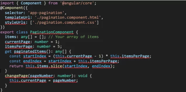 Ändern Sie die Datei pagination.component.ts