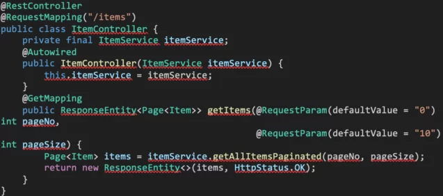 Erstellung von einem REST Controller, um die paginierten Daten freizugeben