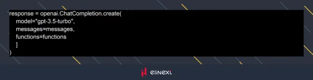 Liste der Funktionsstrukturen im Aufruf der Chat Completions API