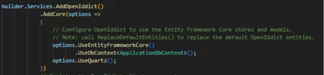 Konfiguration von OpenIddict
