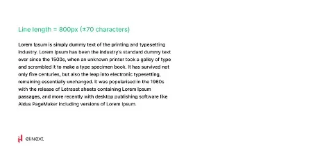 Beispiel für eine richtige Zeilenlänge in der Typografie im UX/UI Design