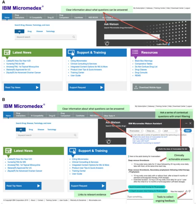 Screenshots von IBM Micromedex