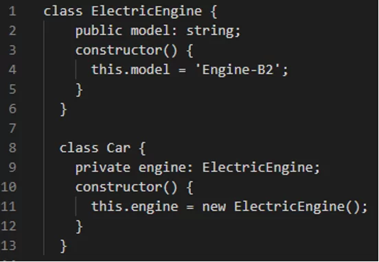 Code-Schnipsel mit Komposition