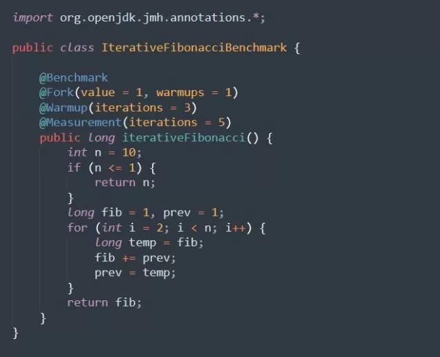 Iterativer Fibonacci-Benchmark