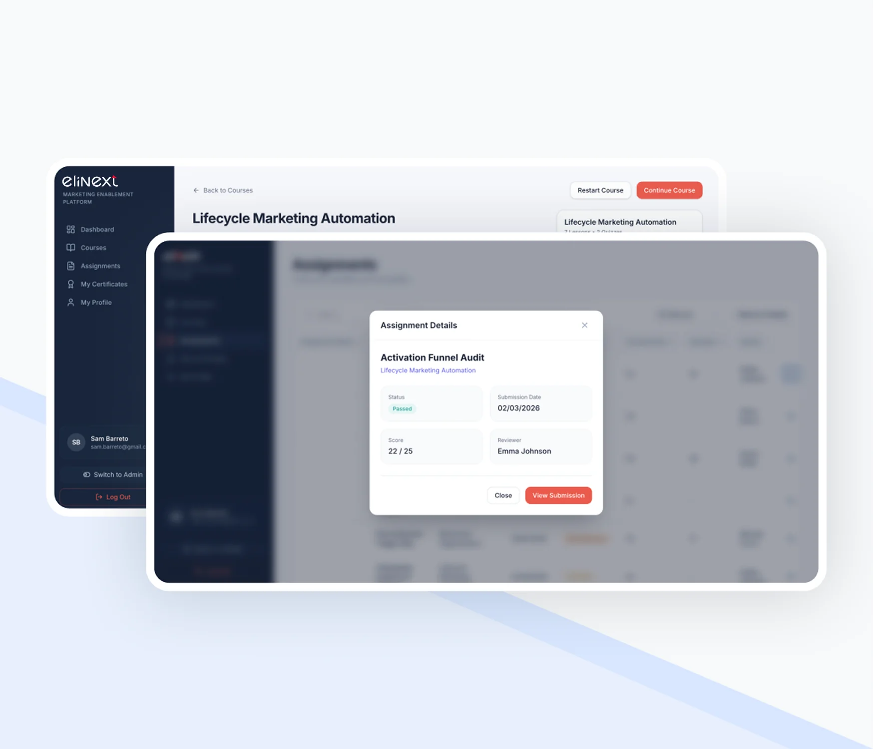 Aufgabendetails im Kurs Lifecycle Marketing Automation mit Bewertung und Prüfer